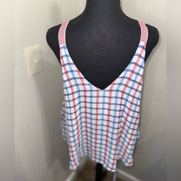 Maude Women’s Red and Blue Checkered Tank Top- Size Medium - Picture 7 of 9